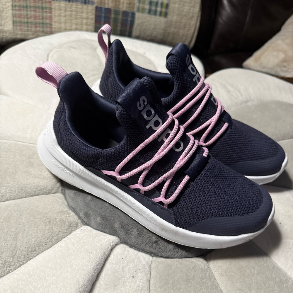 adidas Navy & Pink Slip-On Athletic Sneakers